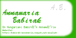 annamaria babirak business card